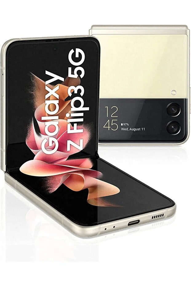 Samsung Galaxy Z Flip3 5G Smartphone Sim Free Android Folding phone 128GB Cream (UK Version)