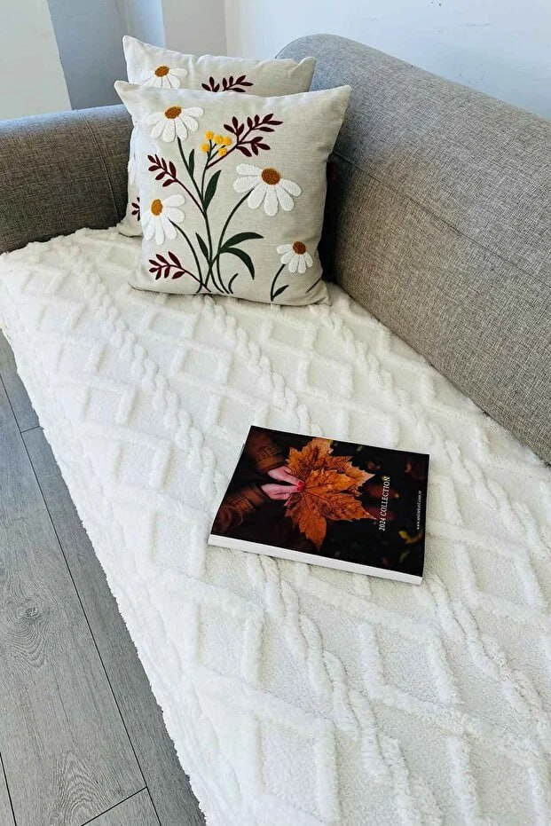 Decomia Home Embossed Soft Furry Sofa Cover Seat Cover Covering the Chain Seat (100X220Cm)